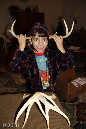 Papa sent Jonah some deer antlers