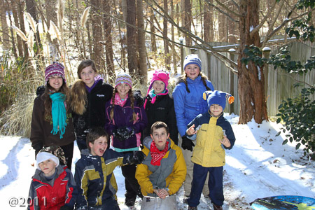sledding down our hill