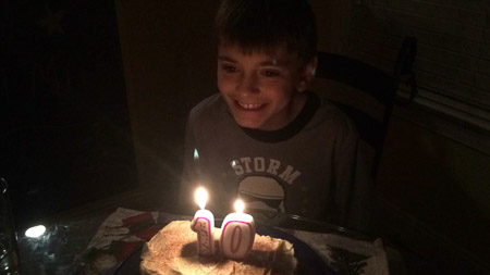 And the boy is double digits