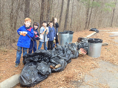 Y Guides clean up at Jordan Lake