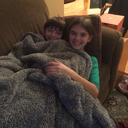 snuggly siblings
