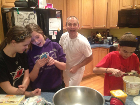 making rice krispie treats with Ania and Alivia