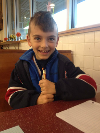 Homework at Whole Foods--breakfast with Mom