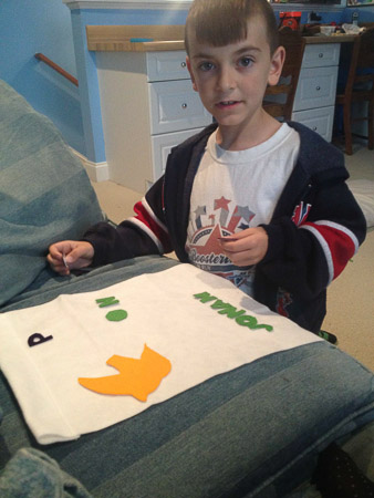 making his First Communion Banner