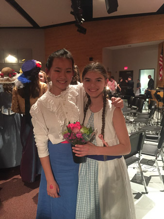 Ella and Olivia after Music Man 