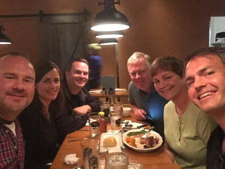 Andrew's birthday dinner with the Heinrichs