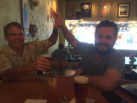 High five at the Remedy with Tad