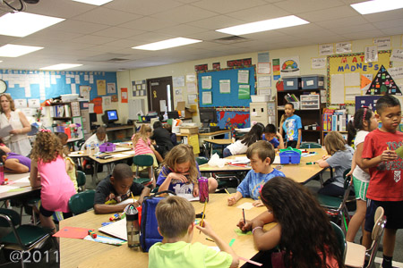 Jonah's 2nd grade class with Ms. Milantoni