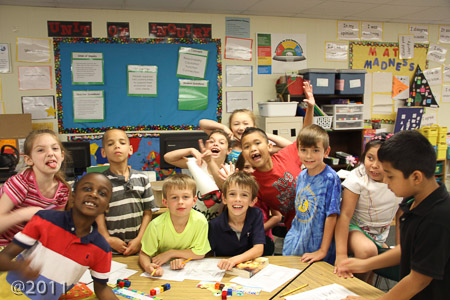 Jonah's 2nd grade class with Ms. Milantoni