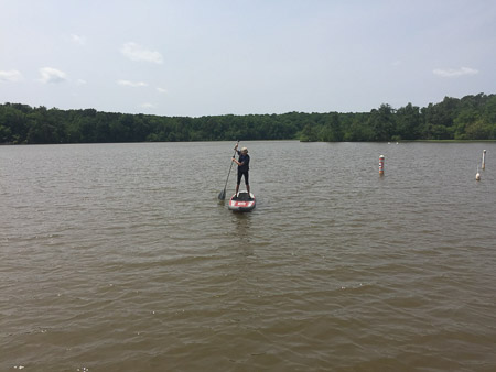 Ella on the paddleboard