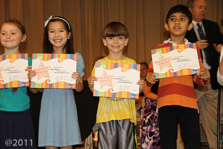 Jonah receiving the 1st Grade Principal's Award