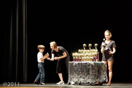 Jonah receiving his 3rd Year Trophy at APA Recital