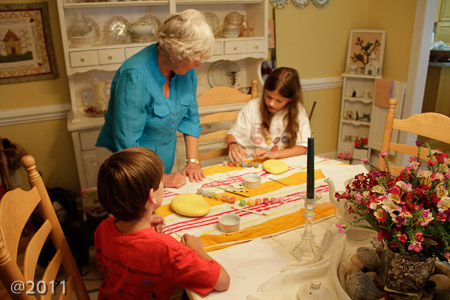 Painting rocks for Grandma Connie's garden