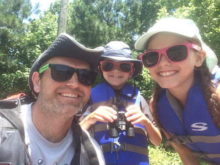 Father's Day kayak paddle at Jordan Lake