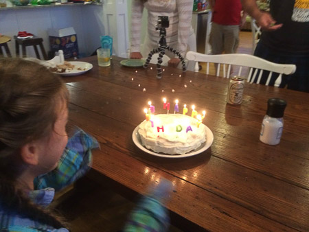 Ella's 12th birthday celebration starting with 2 mile run at midnight