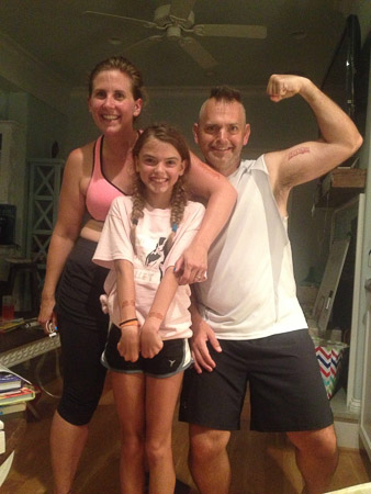 Ella's 12th birthday celebration starting with 2 mile run at midnight