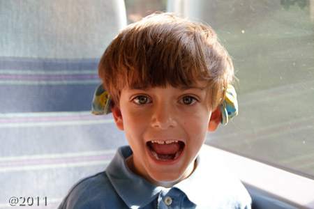 Tiny caps on his ears