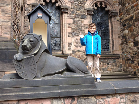 Edinburgh Castle--it was WINDY!