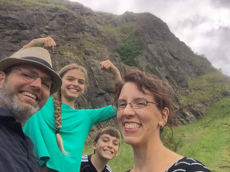 climbing up to Arthur's Seat 