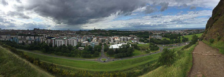 climbing up to Arthur's Seat 
