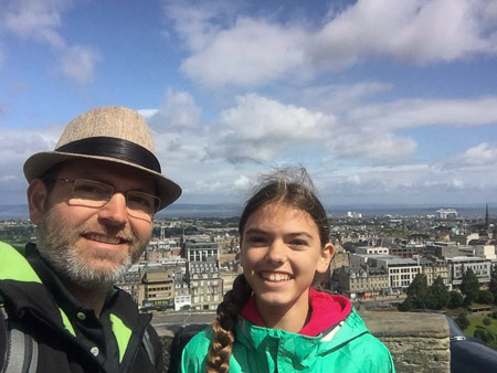 Edinburgh Castle--it was WINDY!