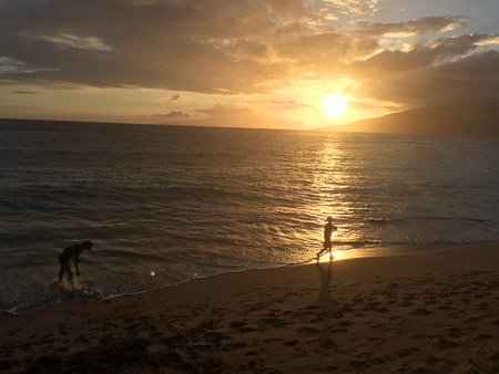 kiddos at sunset