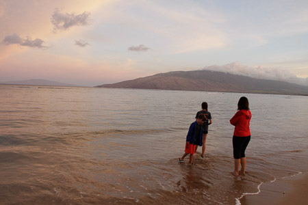 wading in our beach