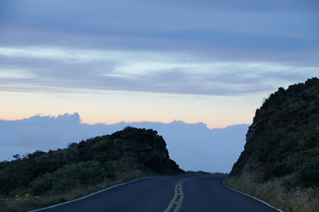 driving down Haleakala