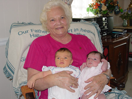 Cousins with Great Grandma Warren