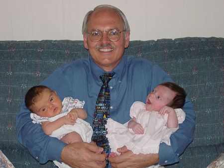 Cousins with Grandpa Warren