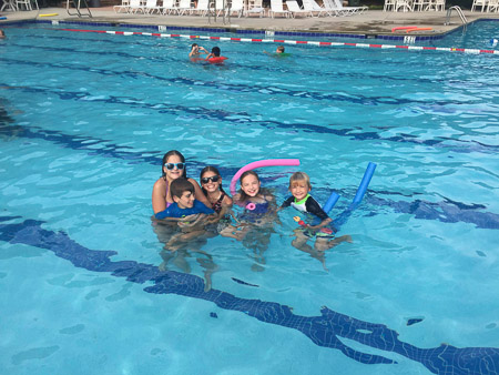Neighborhood pool party