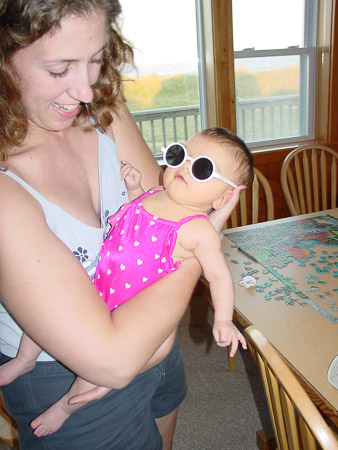 Look at my cute little bathing suit! NOW LET'S GO TO THE BEACH!