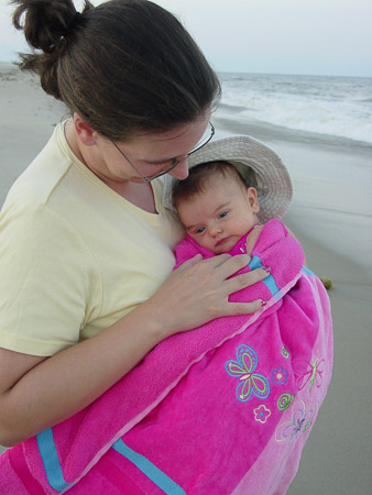 Ella all snuggled with Mommy