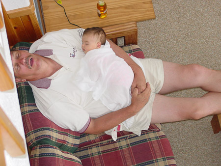 Look, Grandpa and I sleep alike!