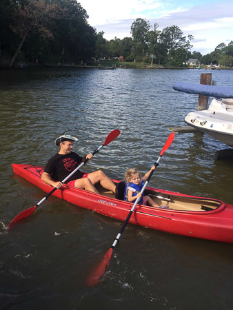 Andrew and Penny kayaking
