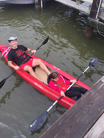 Andrew and Ella kayaking