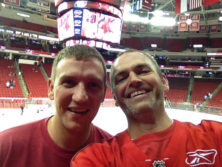 Joe and Andrew at Hurricanes Game