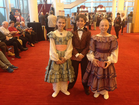 Nutcracker children at DPAC passing out flyers