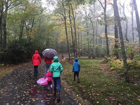 rainy dreary hike up the mountain