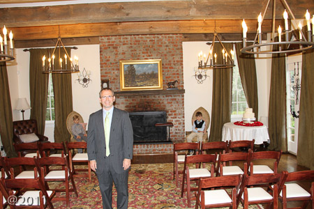 Andrew getting ready to perform the ceremony