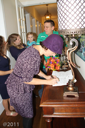 signing the wedding license