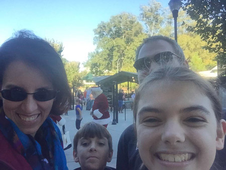 Yes, that is SANTA behind us at Pullen Park in OCTOBER