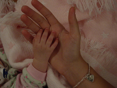 Mommy's hand and Ella's