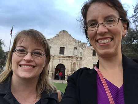 At the Alamo for MAGNA Workshop with Barbi 