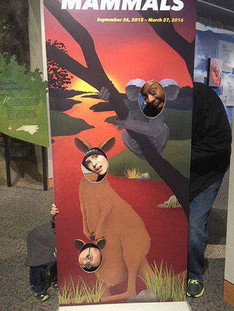 At the museum--Bruce, Jonah, and Gabe
