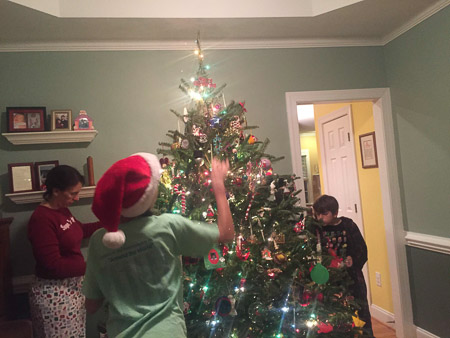 Decorating the twin trunked tree