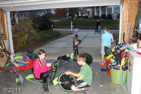 Ella and Sam working on the Green Machine