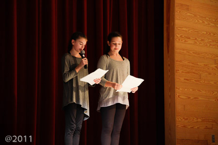 Ella and Ellie introducing the Martin Dance Company concert
