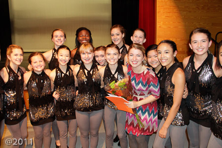 Ms. Lowder with Martin Dance Company after the winter concert: MDC2k16