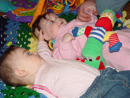 Ella don't pull Grace's hair!
